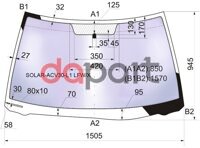 Стекло лобовое атермальное в клей Toyota Тойота Camry Камри 2001-2006(solar-x защита от ультрафиолета) XYG SOLARACV30L1LFW/X