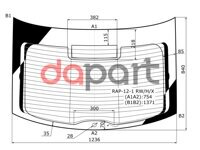 Стекло заднее крышки багажника с обогревом + 1 отв sk Rapid Рапид / st toled0 4d 12- XYG RAP121RW/H/X