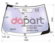 Стекло лобовое (Атермальное/ Молдинг) Toyota Camry (XV50) 11-18 / Aurion 12-15 / Camry UAE/USA 11-17 XYG SOLAR-ACV50-L-VCP LFW/X