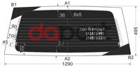 Стекло заднее крышки багажника затемненное с обогревом Toyota Тойота Land Cruiser Ленд Крузер Prado Прадо 96-02 3 / 5d XYG FJ90DRW/H/X