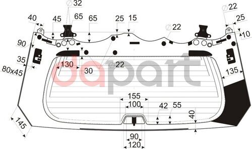 Стекло заднее с обогревом Lexus Лексус gx460 09- LEXUS 6810560230