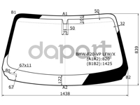 Стекло лобовое в клей BMW БМВ 1 series (f20) 3 / 5d hbk 11- XYG BMWF20VPLFW/X