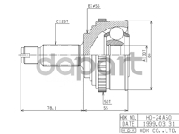 Шрус наружный HONDA CR-V RD1 B20B 95-01 HDK HO24A