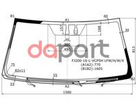 Стекло лобовое с обогревом + датчик дождя в клей Toyota Тойота Land Cruiser Ленд Крузер fj200 / Lexus Лексус lx570 16- XYG FJ20016LVCPSHLFW/H/W/X