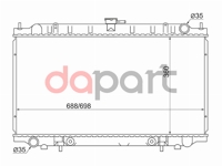 Радиатор охлаждения Nissan Ниссан Bluebird Блюберд u14 / Primera Примера camino p11 95-01 / ad / Wingroad Вингроад y11 / Sunny Санни b15 98-05 yd22 / sr18 / 20 SAT NS000314