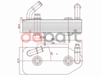 Радиатор масляный Audi Ауди a3 96-03 / Skoda Шкода Octavia Октавия 96-10 / Volkswagen Фольксваген Golf Гольф 97-05 SAT ST096409061G