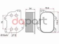 Радиатор масляный Audi Ауди a1 10- / a3 12- / a4 15- / a5 16- / q2 16- / q3 11- / Skoda Шкода Octavia Октавия 13- / Rapid Рапид 12- / volkswa SAT ST03N117021