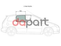 Стекло двери заднее правое Ford Форд C-max Си-мах MPV МПВ 2003- XYG CMAXRD/RH