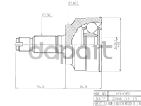 Шрус наружный HONDA ACCORD K20A, K24A, 03- HDK HO060