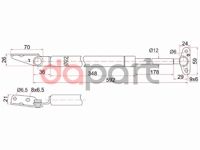 Амортизатор задней двери Toyota Тойота Corolla Королла wag 93-97 левая сторона SAT ST6896019485