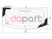 Стекло заднее с обогревом ВАЗ 2195 / DATSUN MI-DO 5D HBK 15- BOR 6093BGNHB