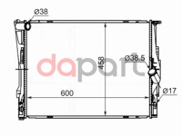 Радиатор охлаждения BMW БМВ e90 1.6 / 1.8 / 2.0 / 2.3 / 2.5 / 2.8 / 3.0 05- / 1-series e87 1.6 / 2.0 / 2.8 / 3.0 / 3.5 04- / x1 e84 2.5 / 2.8 SAT BW000205