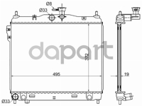 Радиатор охлаждения Hyundai Хендай Getz Гетц 1.1 / 1.3 / 1.4 / 1.6 02- SAT HY0008MT1