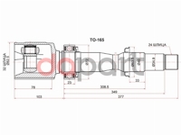 Шрус внутренний RH TOYOTA CAMRY ASV50 11- SAT TO-165