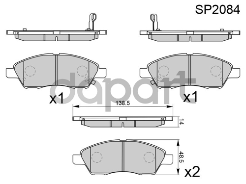 Колодки тормозные перед NISSAN CUBE Z12 HI-Q/SANGSIN BRAKE SP2084
